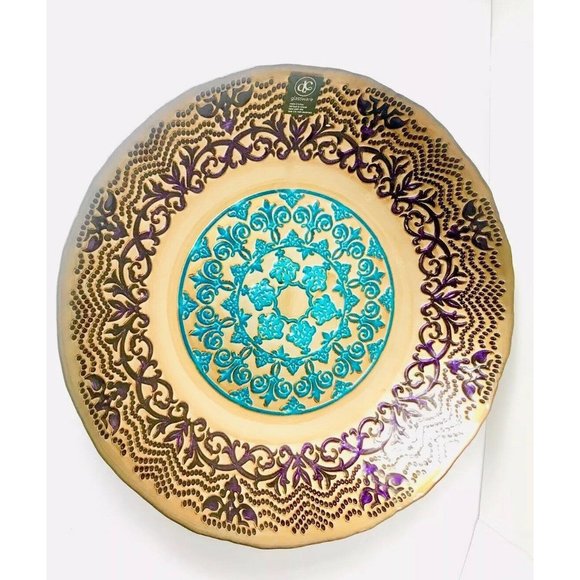 DC Glassware Other - DC Glassware 17” Decorative Centerpiece Floral Serving Bowl Multicolor NWT